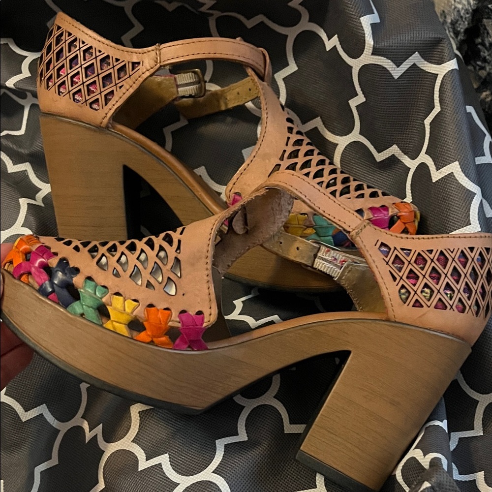 Brand new leather Aztec high heels beautiful fit with any of your outfits